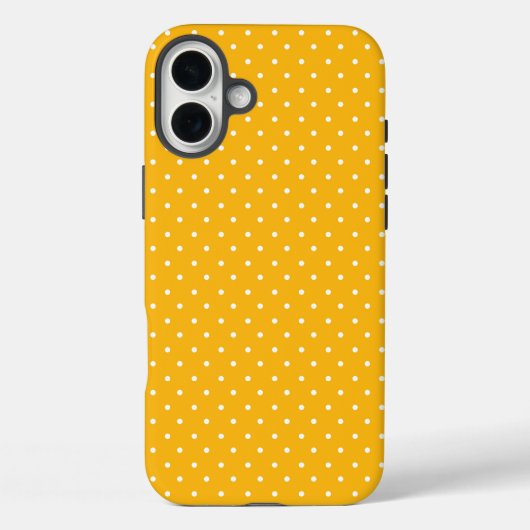 Mosterdgeel witte polka stippen patroon Case-Mat Case-Mate iPhone Case (Achterkant)