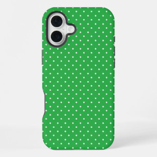 Mosterdgeel witte polka stippen patroon Case-Mat iPhone 16 Plus Hoesje