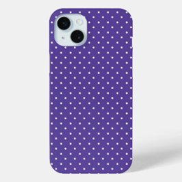 Mosterdgeel witte stippenpatroon Case-Mat iPhone 15 Mini Hoesje
