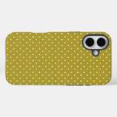 Mosterdgeel witte stippenpatroon Case-Mate iPhone case (Achterkant (horizontaal))