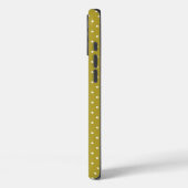 Mosterdgeel witte stippenpatroon Case-Mate iPhone case (Achterkant / Links)