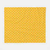 Mosterdgeel witte stippenpatroon Fleece B Deken (Voorkant (Horizontaal))
