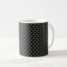 Mosterdgeel witte stippenpatroon  Koffie M