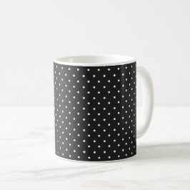 Mosterdgeel witte stippenpatroon  Koffie M Koffiemok
