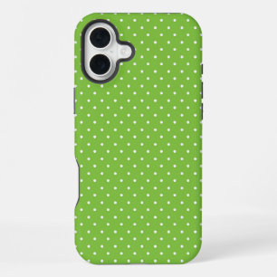 Mosterdgeel witte stippenpatroon Onderzetter iPhone 16 Plus Hoesje