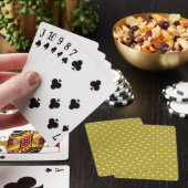 Mosterdgeel witte stippenpatroon pokerkaarten (Insitu)
