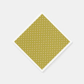 Mosterdgeel witte stippenpatroon servet (Hoek)