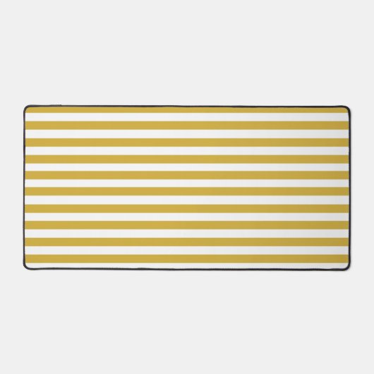 mosterdgeel & witte strepen gestreept bureaumat (Voorkant)