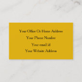 Mosterdgeel Zwart Kleurrijke Bright Professional Visitekaartje (Achterkant)