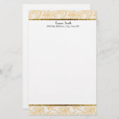Mosterdgele bladeren en goudmakerij briefpapier (Voorkant / Achterkant)