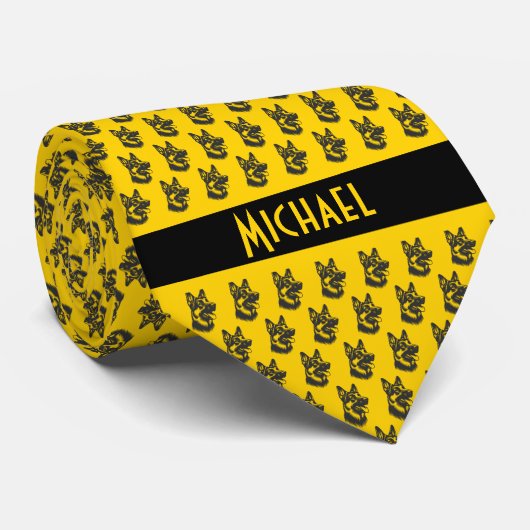 mosterdgele duitse herder stropdas (Opgerold)