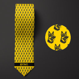 mosterdgele duitse herder stropdas