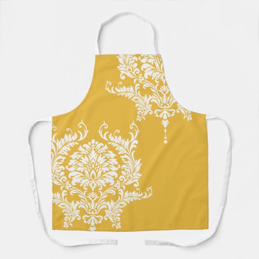 Mosterdgele en witte kleding Kies Aangepaste kleur Schort (Voorkant)