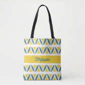 Mosterdgele tulpen bloemmotief tote bag (Voorkant)
