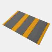 Mosterdgele verticale strepen, op grijs vastgemaak deurmat (Schuin)