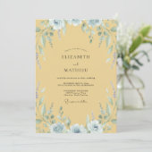 Mosterdgrijze Eucalyptus Bruiloft Kaart (Staand voorkant)
