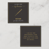  mosterdnaald en sociale media modern vierkante visitekaartje (Voorkant / Achterkant)