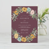 Mosterdpruim Ranunculus Gedempte Eucalyptus Bruilo Kaart (Staand voorkant)