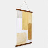 Mosterdtoon abstract hangend wandkleed (Gebogen)