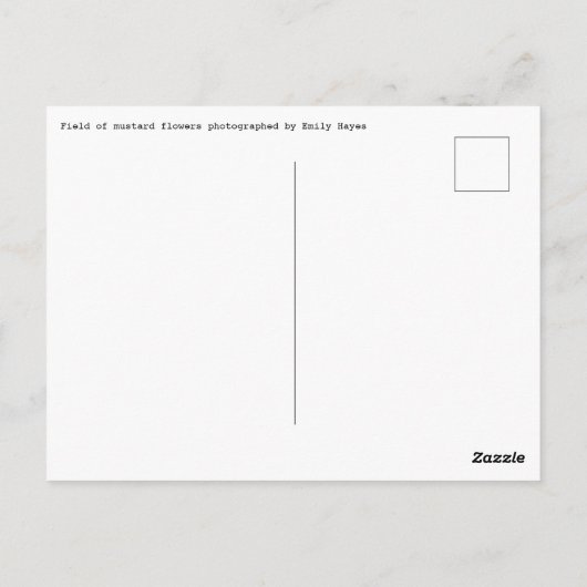 Mosterdveld Briefkaart (Achterkant)