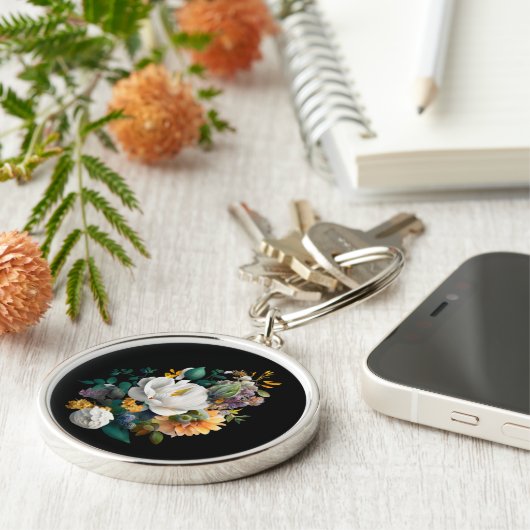 Mosterdzaad Daisy sleutelhanger echte gedroogde bl (Zijkant)