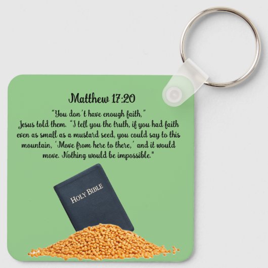 mosterdzaad sleutelhanger (Achterkant)