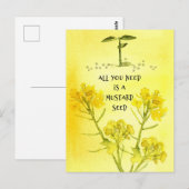 Mosterdzaadbloemen Religieus Christelijk Briefkaart (Voorkant / Achterkant)