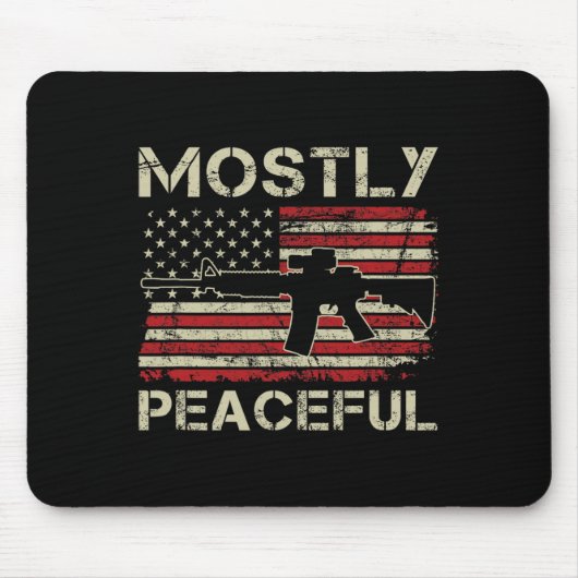Mostly Peaceful - 2nd Amendment Pro Guns Ar15 Usa Muismat (Voorkant)