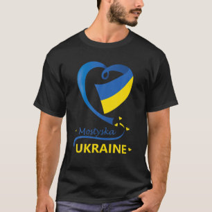 Mostyska Ukraine National Flag Heart Emblem Crest T-shirt