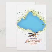 Mosvatnet Noorwegen meer kaart kunstprint. (Voorkant / Achterkant)
