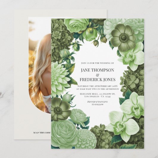 Mosweide, Eucalyptusgrijs & Wilgen Groen Kaart (Voorkant / Achterkant)