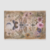 MOT EN VLINDER BLOEMEN DECOUPAGE WEEFSEL PAPIER (Voorkant)