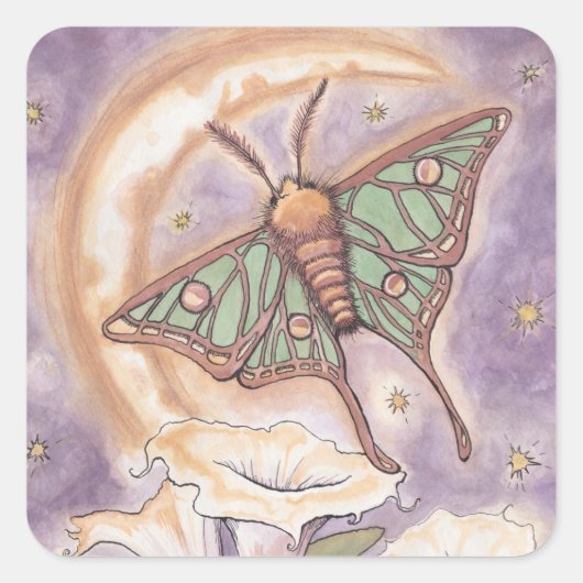 Mot & Moonbloemen Vierkante Sticker (Voorkant)