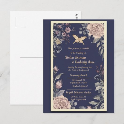 Mot, Roos & Distel Huwelijkskaart II Briefkaart (Voorkant / Achterkant)