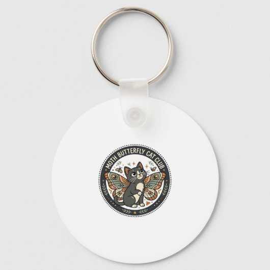 Mot Vlinder Kat POD Vector Kunst - Mot Vlinder Sleutelhanger (Voorkant)