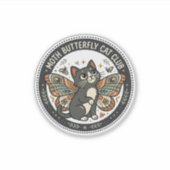 Mot Vlinder Kat POD Vector Kunst - Mot Vlinder Sticker (Voorkant)
