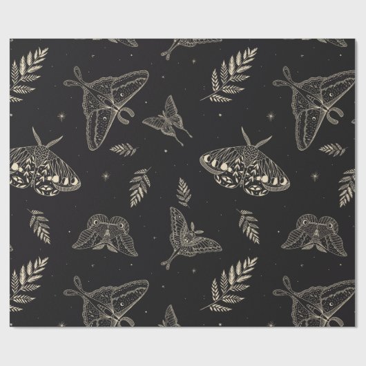 mot vlinder patroon cadeaupapier (Vlak)