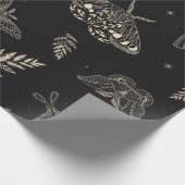 mot vlinder patroon cadeaupapier (Hoek)