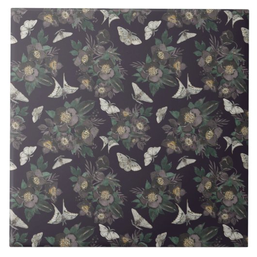 mot vlinder patroon tegeltje (Voorkant)