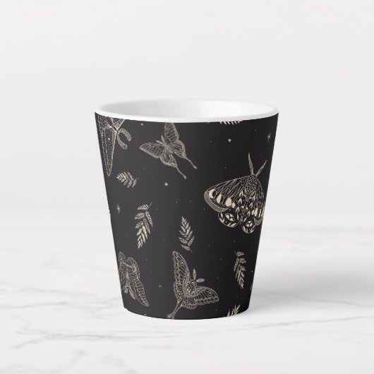 mot vlinderpatroon Latte Mok (Voorkant)