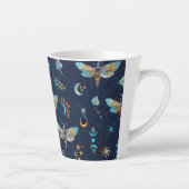 mot vlinderpatroon Latte Mok (Rechts)