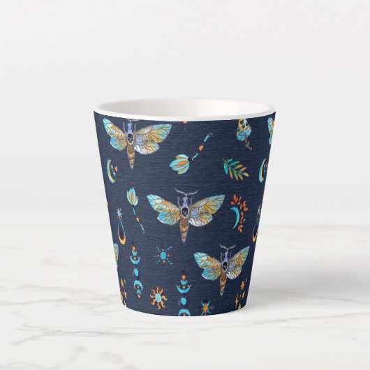 mot vlinderpatroon Latte Mok (Voorkant)