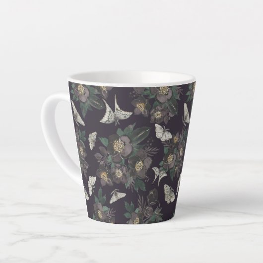 mot vlinderpatroon Latte Mok (Linkerhoek)