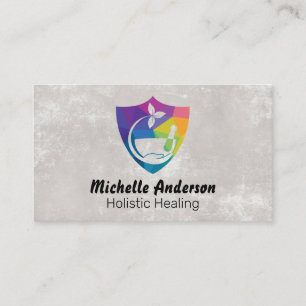 Motar Pestle Medicine Logo   Holistic Healing Logo Visitekaartje