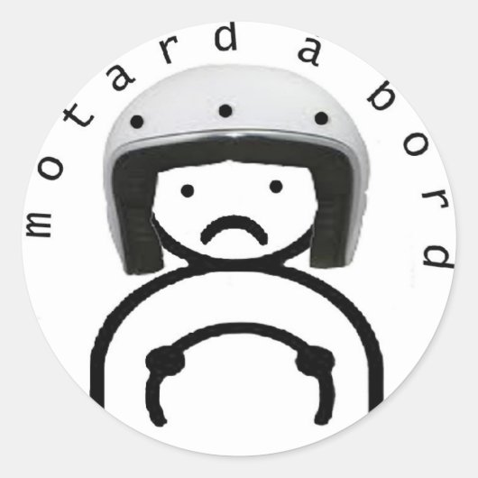 MOTARD IN BORD RONDE STICKER (Voorkant)