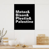 Motaz & Bisan & Plestia & Palestina - vrije pers Poster (Keuken)