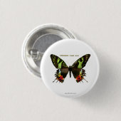Mote: Madagascan Sunset Moth Ronde Button 3,2 Cm (Voorkant /achterkant)
