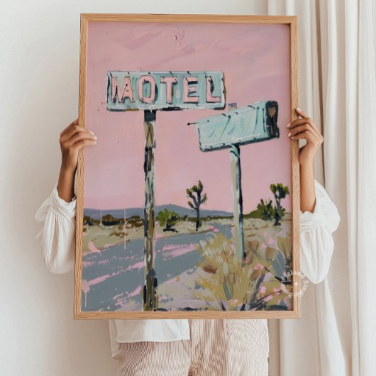 Motel Bord Desertweg Poster Afdruk