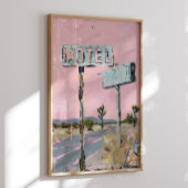 Motel Bord Desertweg Poster Afdruk