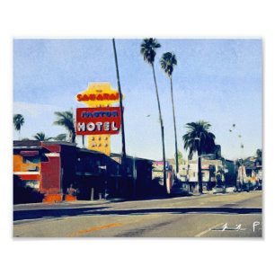 Motel in Sunset Boulevard Foto Afdruk